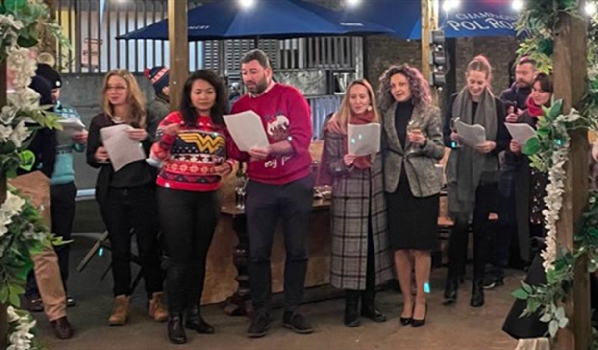 Sing-a-long Vintners Carol at Davy's Wine Vaults, Greenwich