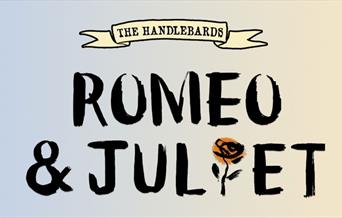 Artwork with the title 'The Handlebards Romeo & Juliet' on a blue/pink background.