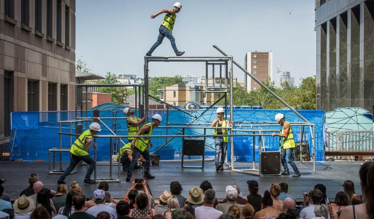 ON EDGE combines highly physical parkour and compelling theatre to tell a gripping story hidden in the shadows of the construction industry. ON EDGE combines highly physical parkour and compelling theatre to tell a gripping story hidden in the shadows of the construction industry.